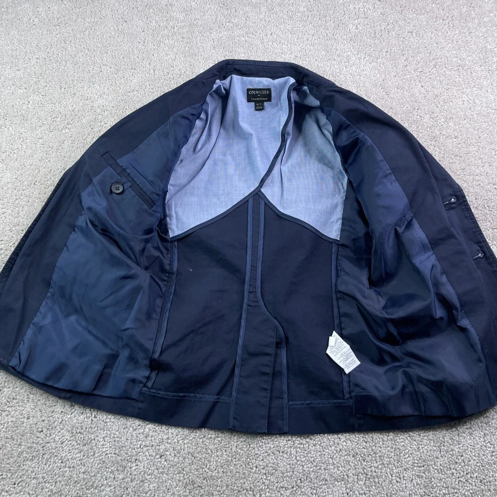 J Crew Crewcuts‎ Blazer Boys 6-7 Blue Cotton Thompson Jacket Coat Church Wedding
